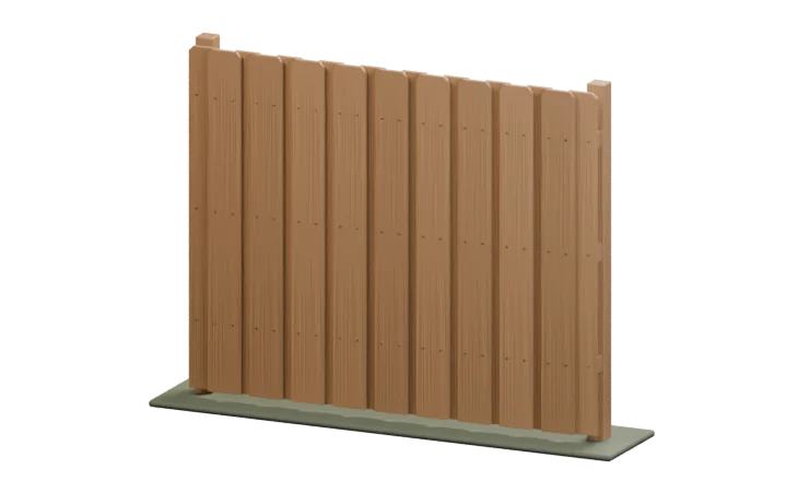 Cedar board-on-board fence: a second layer of pickets overlaps the gaps in the first layer.