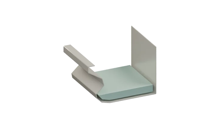 Open 6-inch K-style gutter section, shown at the same scale as the 5-inch gutter for comparison.